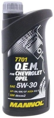 Масло синтетическое Mannol 7701 O.E.M.for Chevrolet Opel 5W-30 GM dexos2 1л