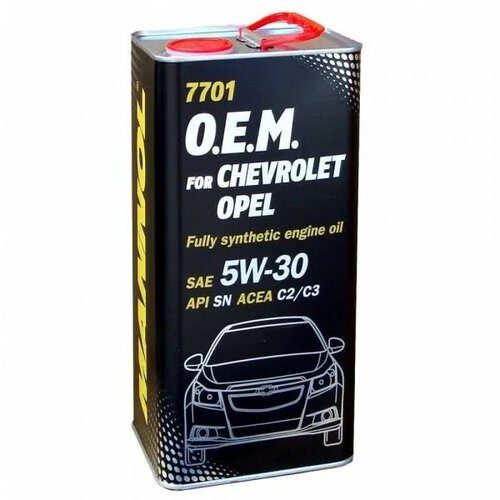 Масло синтетическое Mannol 7701 O.E.M.for Chevrolet Opel 5W-30 GM dexos2 4л (Metal)