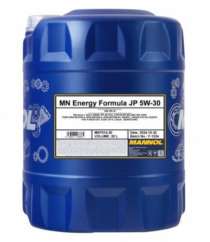 Масло синтетическое Mannol ENERGY FORMULA JP  5w30 GM dexos I  API SN 20 л