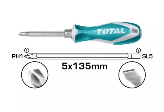 2 В 1 Набор отверток TOTAL THT250226