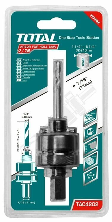 Оправка для кольцевой пилы TOTAL TAC4202