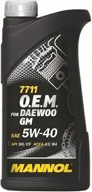 Масло синтетическое Mannol O.E.M. for Daewoo GM 5W-40  208л