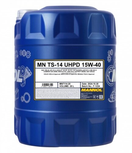 Масло синтетическое Mannol 7114 TS-14 UHPD 15W-40 (LNG и LPG)  20 л