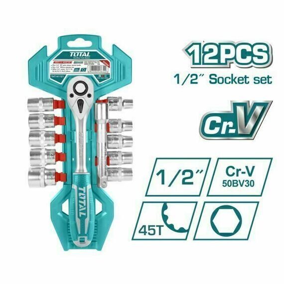 1/2" Набор розеток (12шт.) TOTAL THT141121