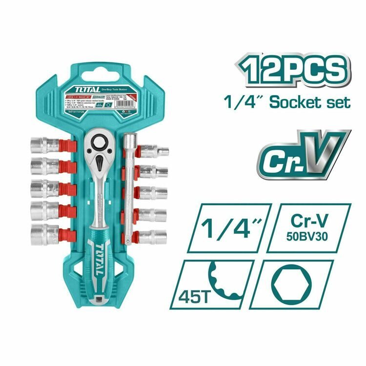 1/4" Набор разъёмов (12шт.) TOTAL THT14114126